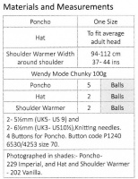 Knitting Pattern - Wendy 5852 - Mode Chunky - Hooded Poncho, Hat and Shoulder Warmer